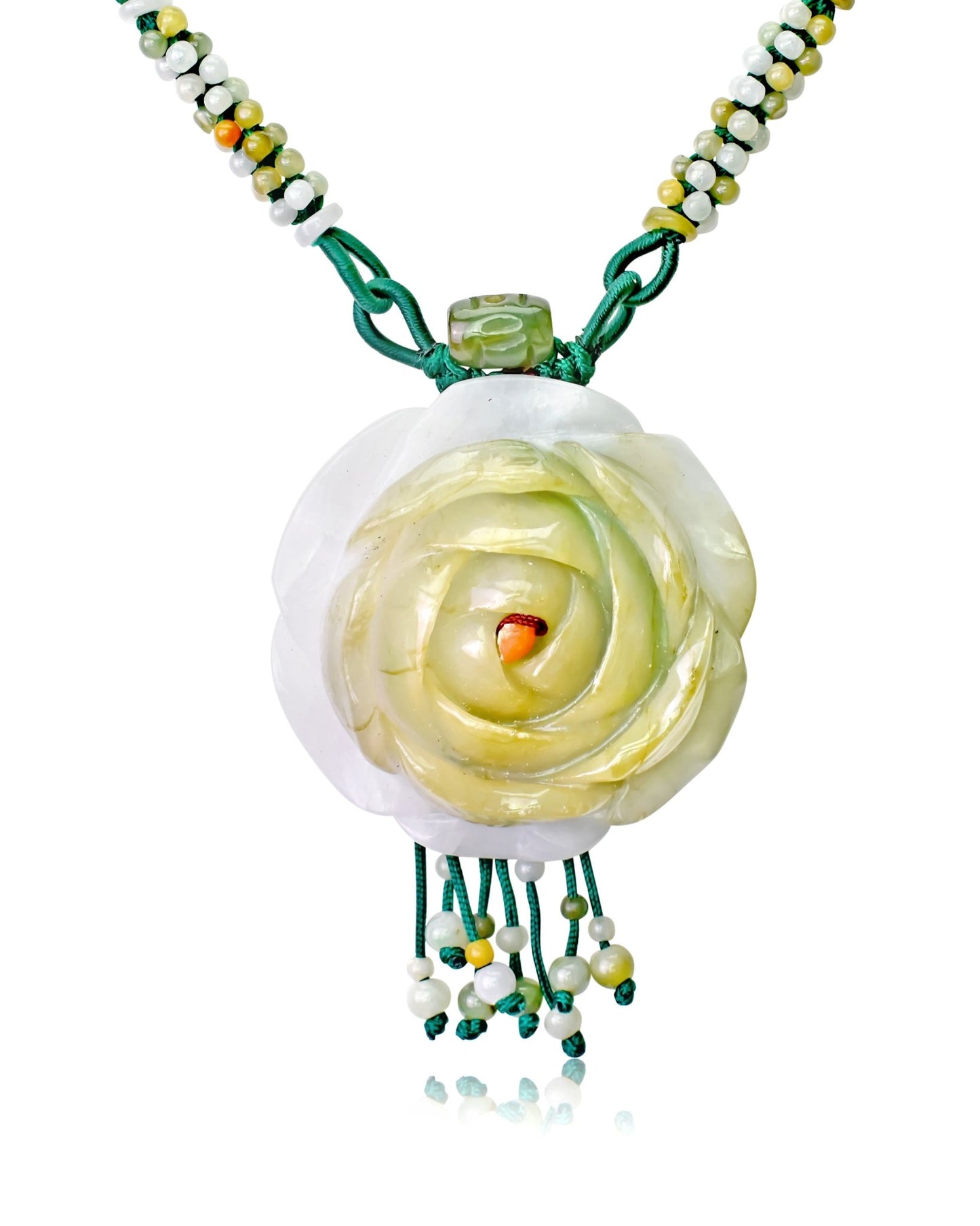 Green Jade necklace Beaded rose necklace full of charm for special occasions