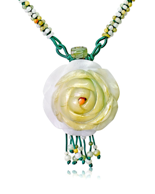 Green Jade necklace Beaded rose necklace full of charm for special occasions