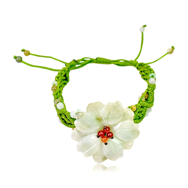 Green sea anemone inspired jade bracelet a handmade gift for women who love nature and harmony