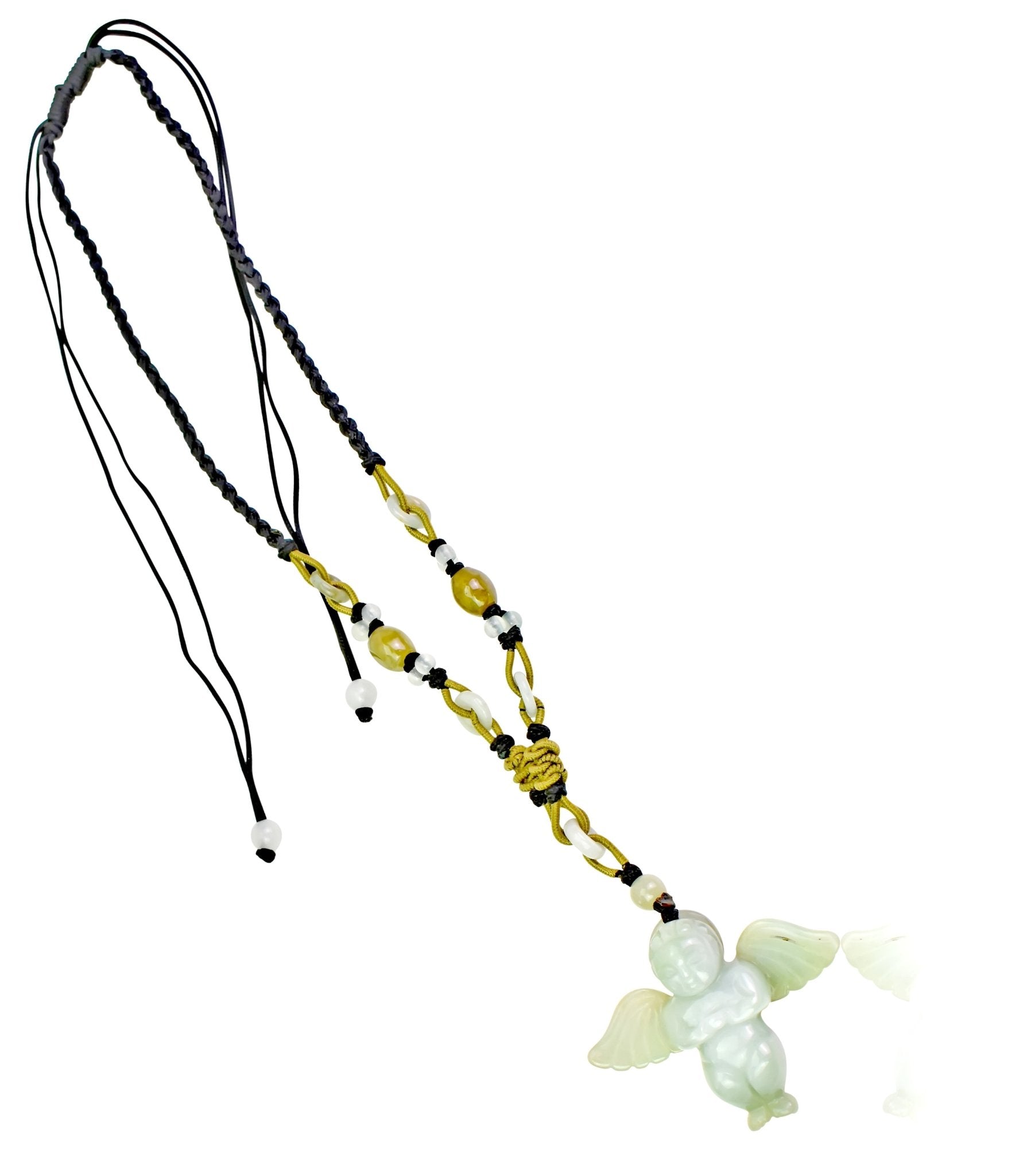 Handcrafted Angel Pendant Jade Necklace for Women or Men, Perfect for Mother’s Day or Father's Day Gift