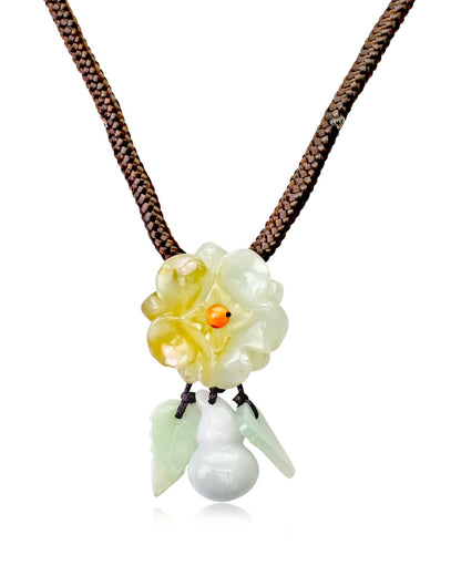 Camellia Rose A April Rose Camellia For Women Green Jade Necklace Birthday Gift