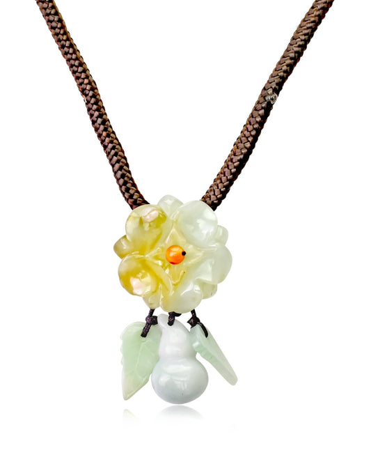 Handcrafted Camellia Flower Pendant Necklace for Women 