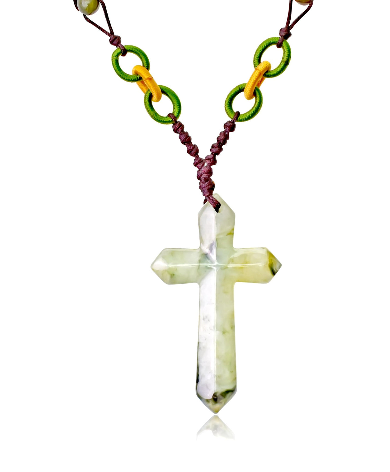 Handcrafted Jade Cross Necklace