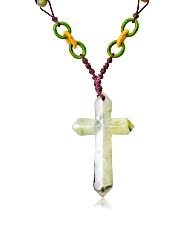Handcrafted Jade Cross Necklace