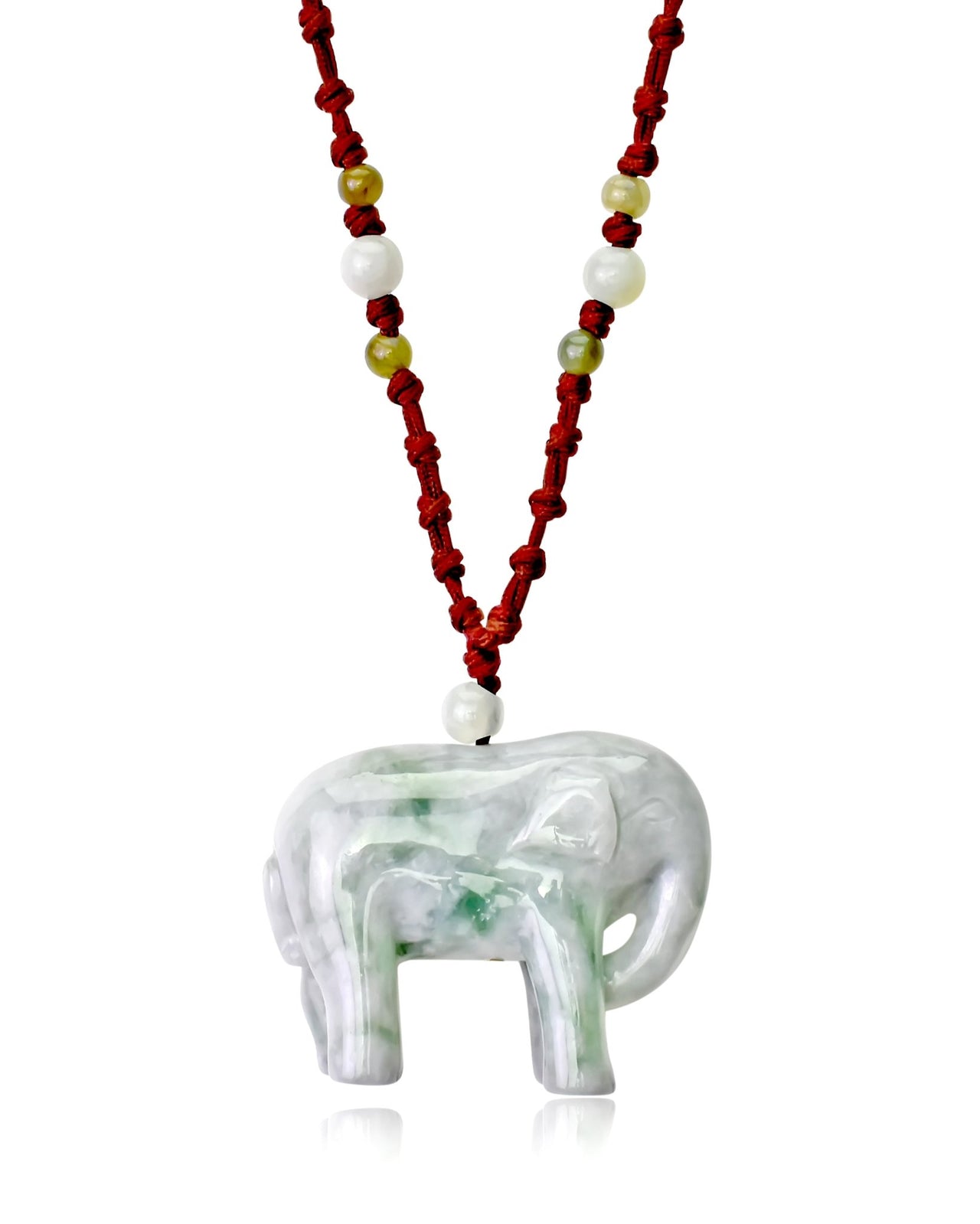 Handcrafted Jade Elephant Pendant for Men or Women Jade Elephant Necklace for Protection and Positive Energy