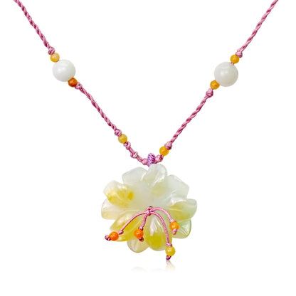 Handcrafted Jade and Beaded Sea Anemone A Unique Anniversary Gift for Women a Romantic and eternal love