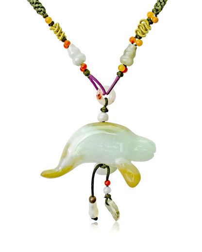 Handcrafted Men’s Jewelry with Sea Lion Pendant a Nephrite Jade Necklace for  Anniversary or Father's Day