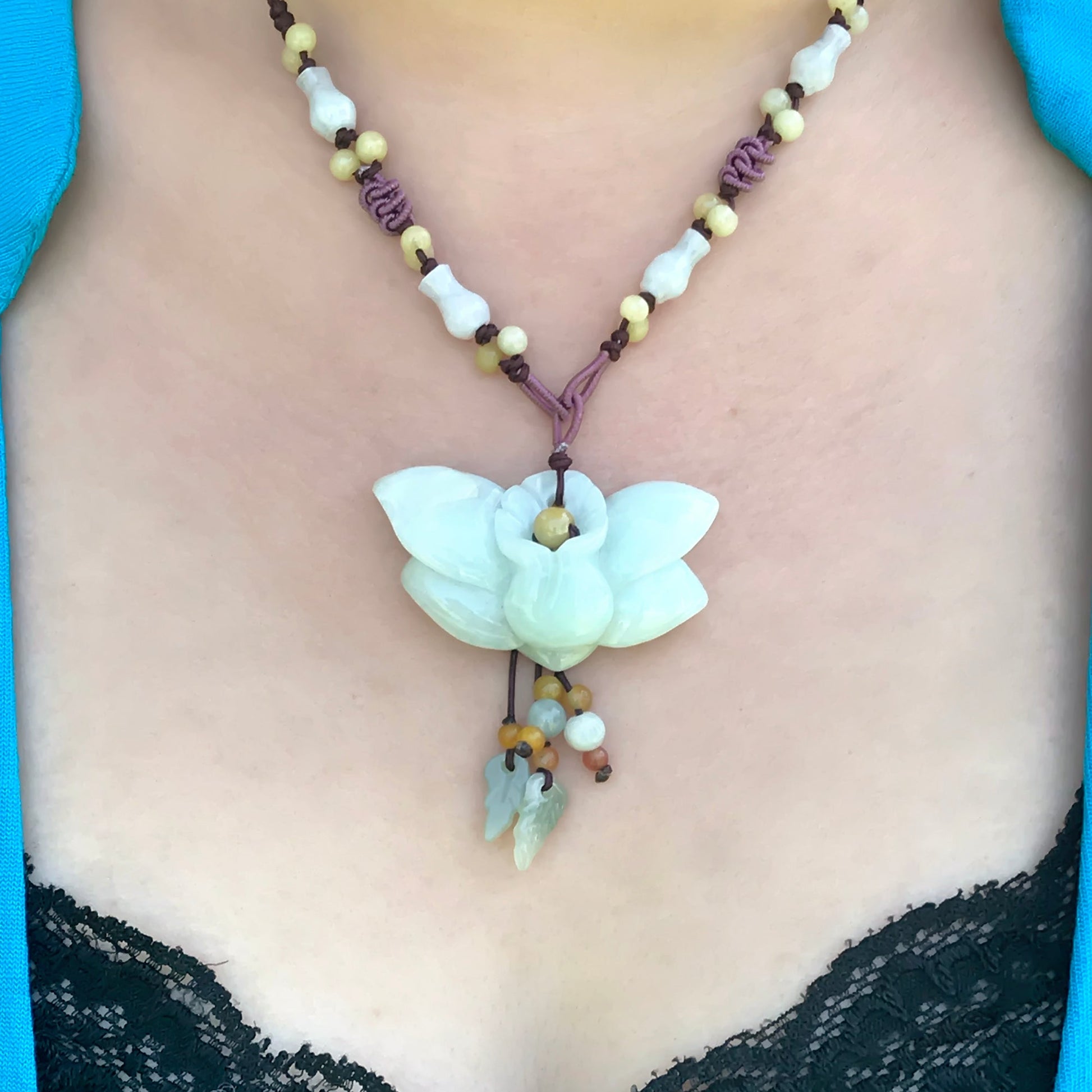 Handcrafted Necklace Flower Statement Necklace for Unforgettable Celebration with blue wild indigo