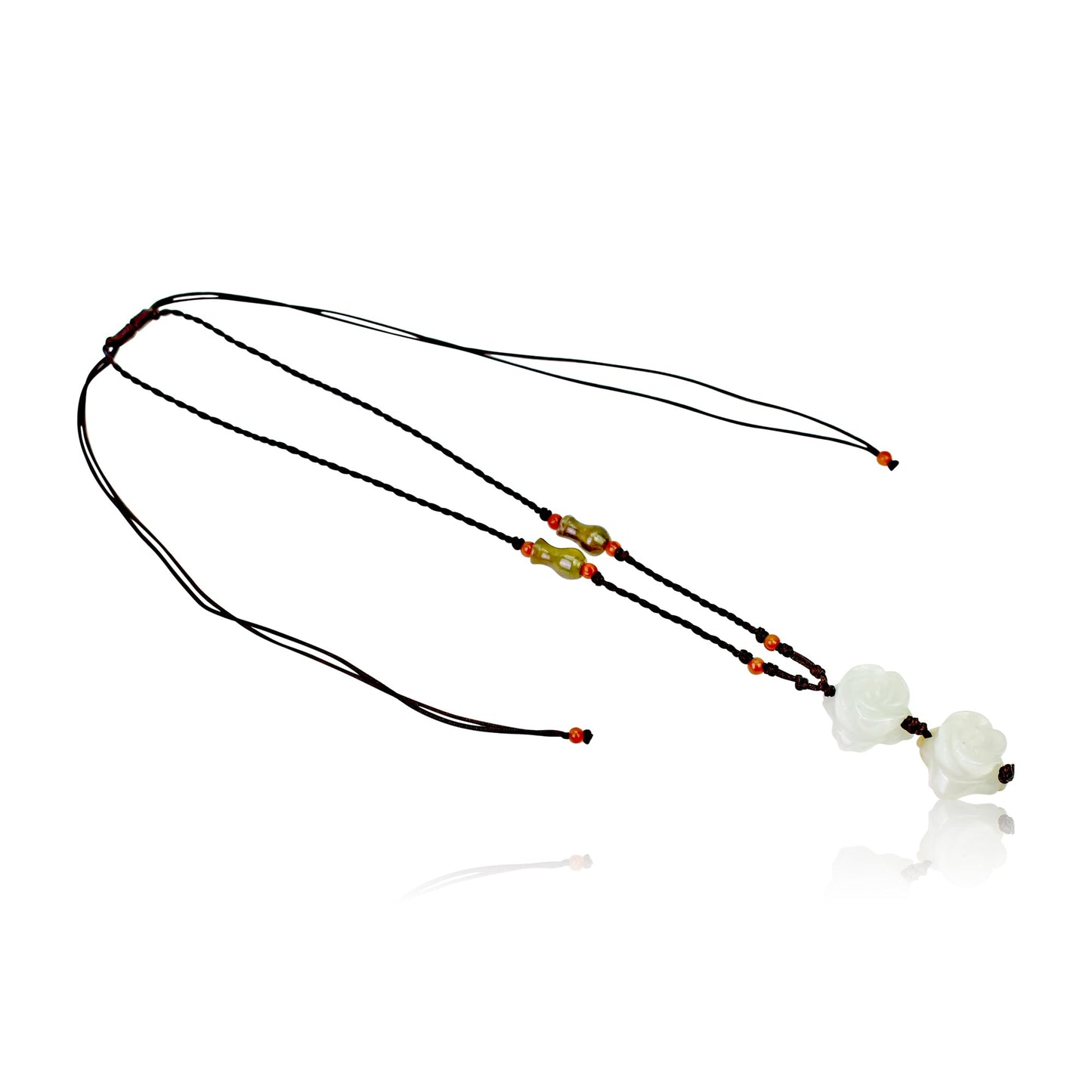 Handcrafted double delight rose jade necklace for her heartfelt birthday