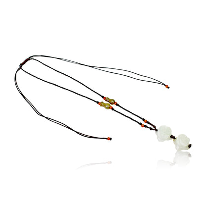 Handcrafted double delight rose jade necklace for her heartfelt birthday