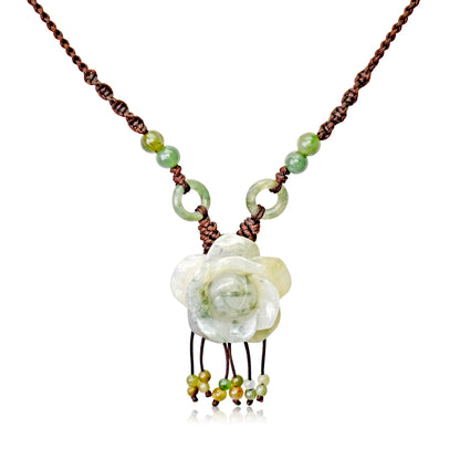 Handcrafted flower with necklace rose flower for her heartfelt birthday