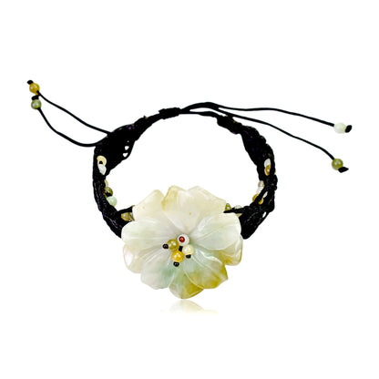 Handcrafted jade bracelet with anemone in water a thoughtful holiday gift symbolizing protection and love