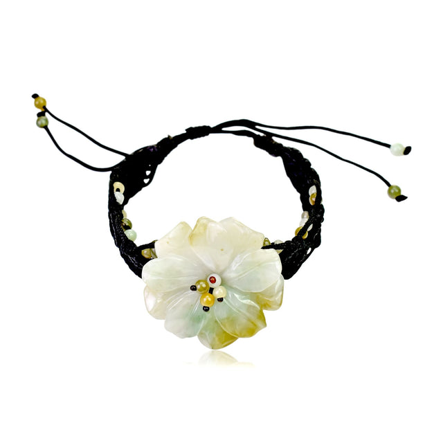 Handcrafted jade bracelet with anemone in water a thoughtful holiday gift symbolizing protection and love
