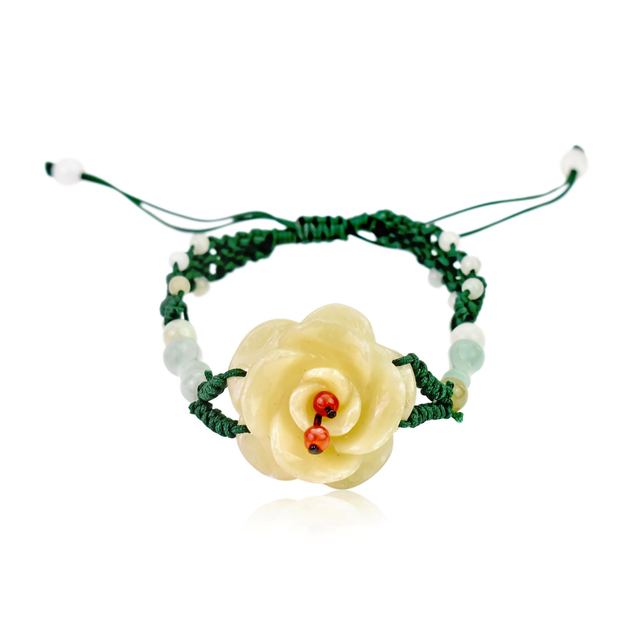 Handcrafted rose flower bracelet women's jade bracelet for her thoughtful birthday gift for friends