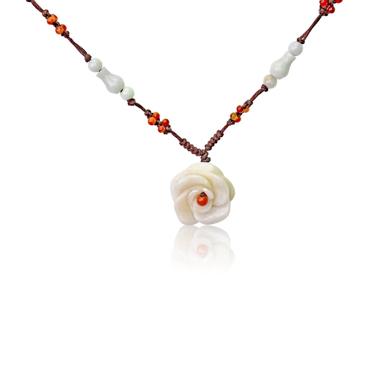Handcrafted rose flower necklace for a classic anniversary gift