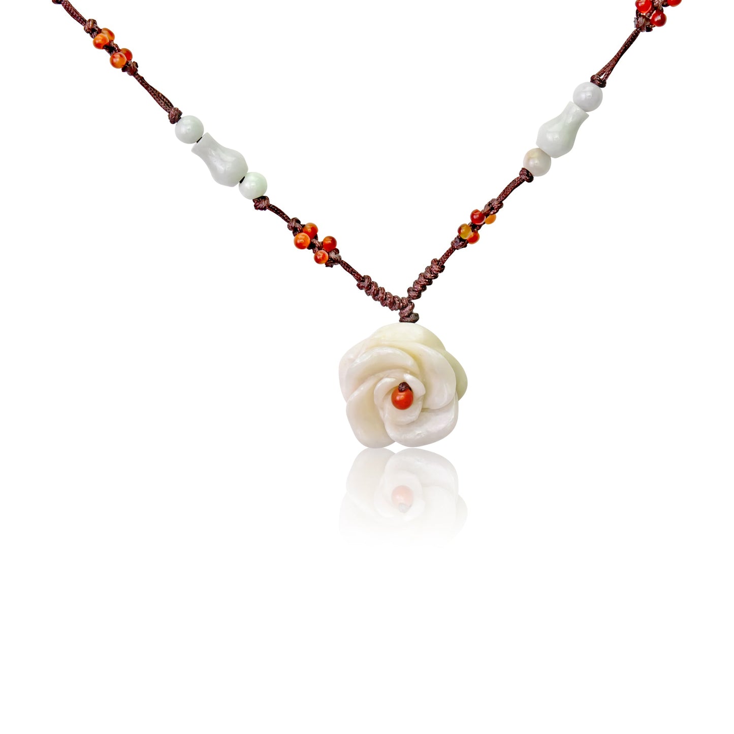 Handcrafted rose flower necklace for a classic anniversary gift