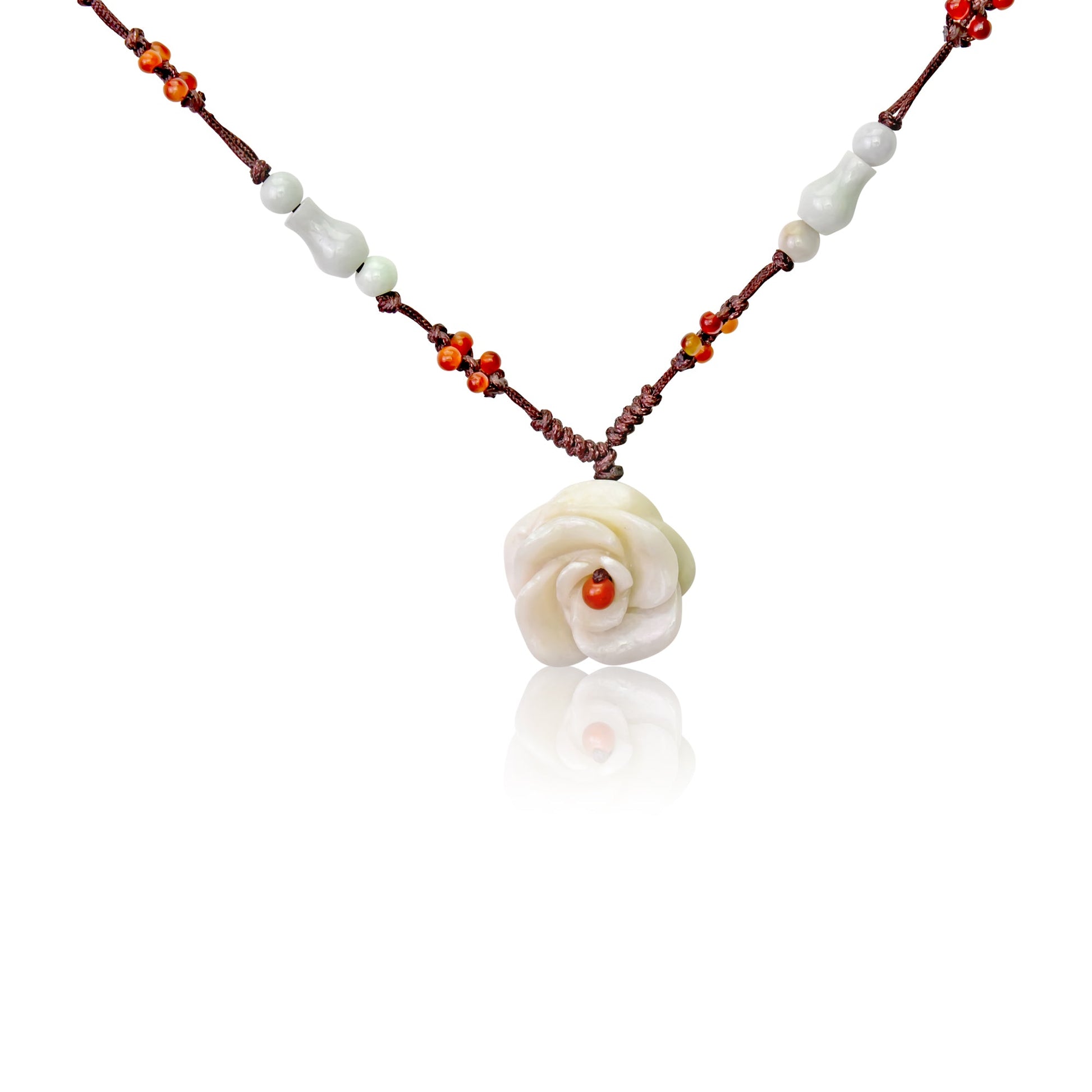 Handcrafted rose flower necklace for a classic anniversary gift