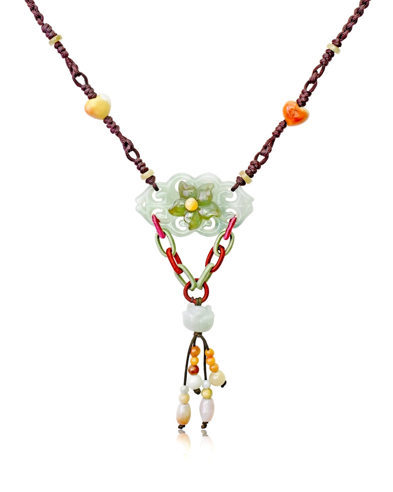 Handmade Infinity Pendant Necklace with Jade Perfect Anniversary Gift Infinity Stone Jewellery for Her