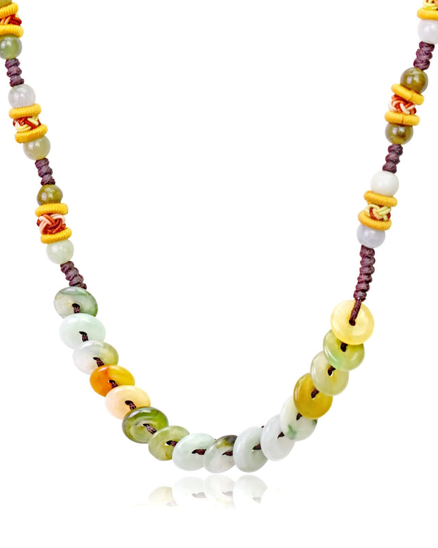 Handmade Jade Circle Necklace Jade Chinese Pendant for Men or Women on Anniversary or Special Occasions