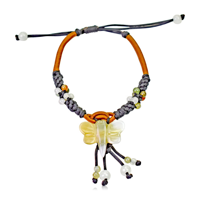 Handmade Jade Dragonfly Charm Bracelet Transformational Dragonfly Jewels Gift for Women on Mother’s Day or Birthday