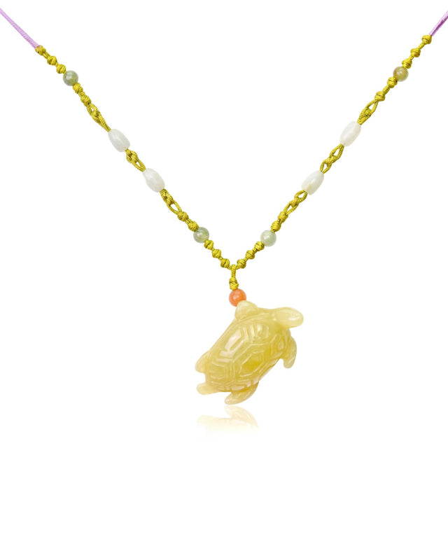 Handmade Jade Turtle Necklace Meaningful Turtle Pendant for Women or Men Father's Day or Mother’s Day Gift