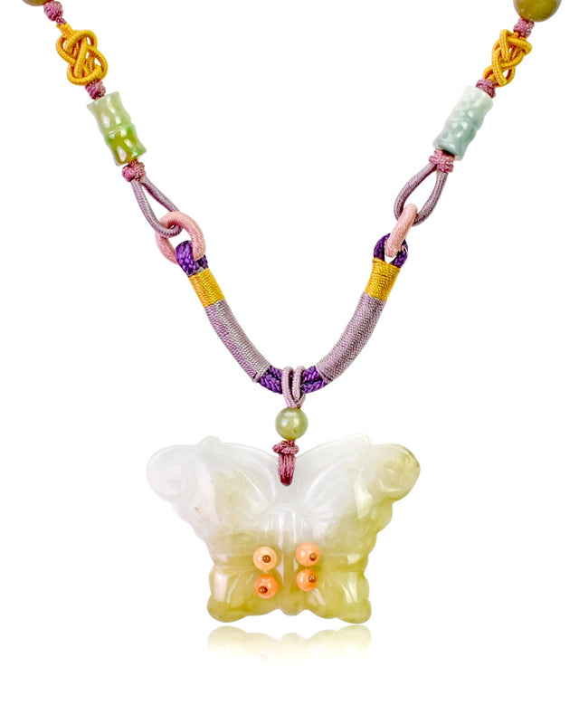 Handmade Jewelry Butterfly Jade Necklace for an Unforgettable Anniversary Gift 