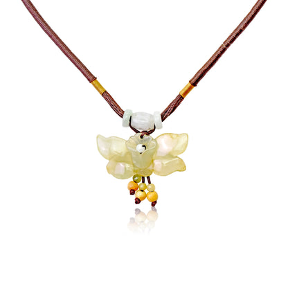 Wild Indigo Yellow a Jade Pendant Necklace for Women Yellow False Indigo Unforgettable Birthday Gift