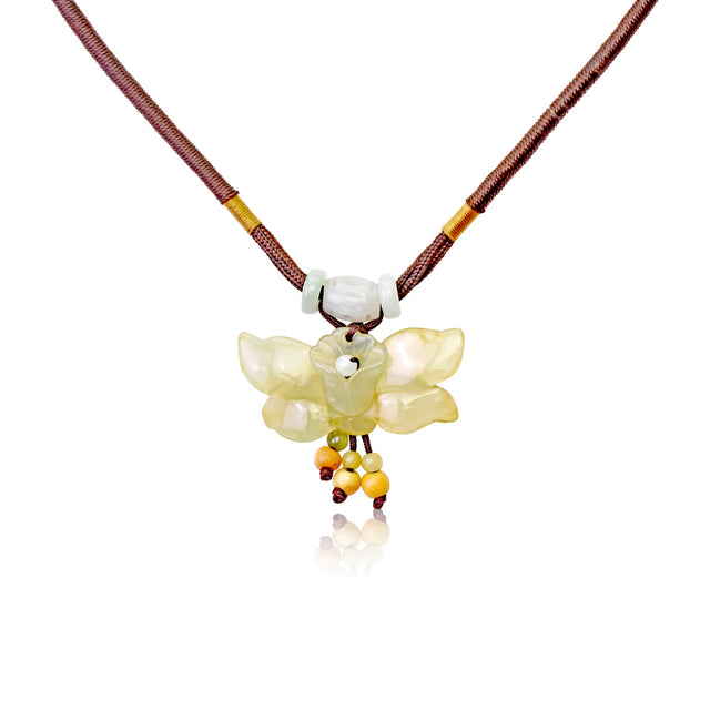 Wild Indigo Yellow a Jade Pendant Necklace for Women Yellow False Indigo Unforgettable Birthday Gift