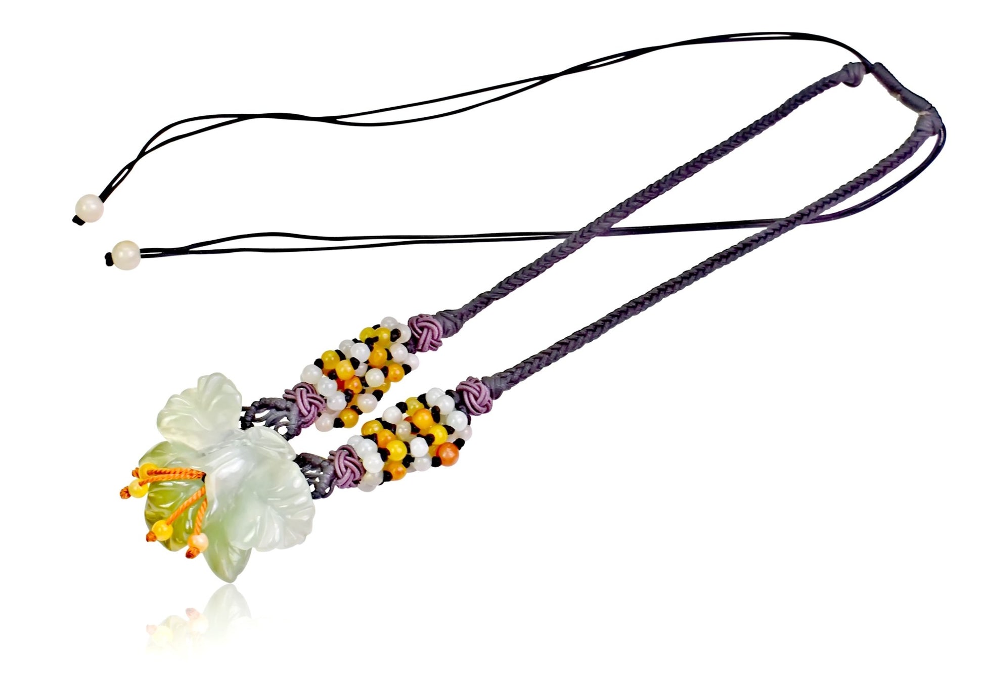 Handmade Pendant Iris Flower Necklace for February Birth Flower Necklace  