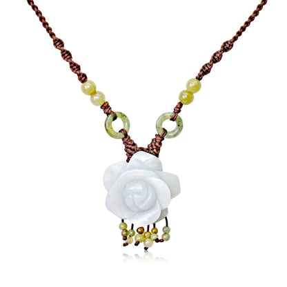 Handmade chunky floral necklace rose flower for engagements and special occasions