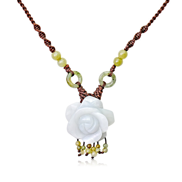 Handmade chunky floral necklace rose flower for engagements and special occasions
