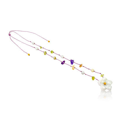 Handmade crystal jewelry for women featuring wild columbine flower a meaningful keepsake for friendship and joy

