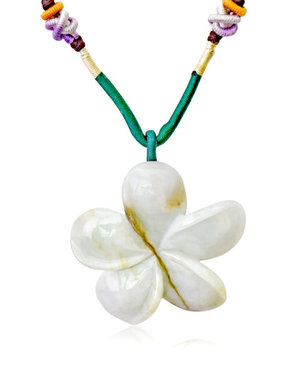 Hawaiian plumeria necklace a jade charm gift for women who treasure peace, love, and balance