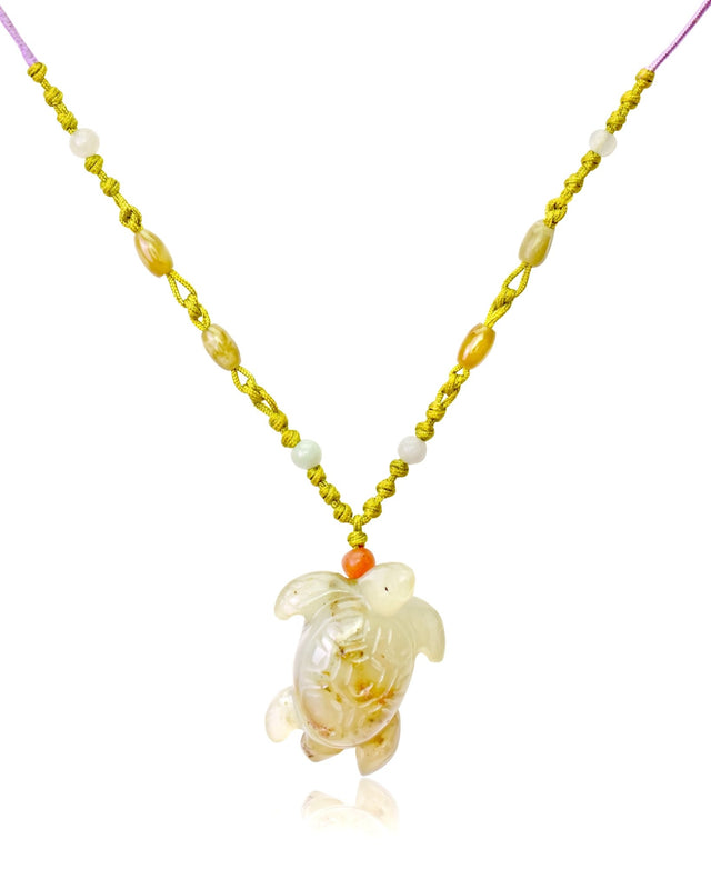 Healing Jade Turtle Necklace Turtle Pendant Jewelry Gift for Valentine’s Day or Anniversary 