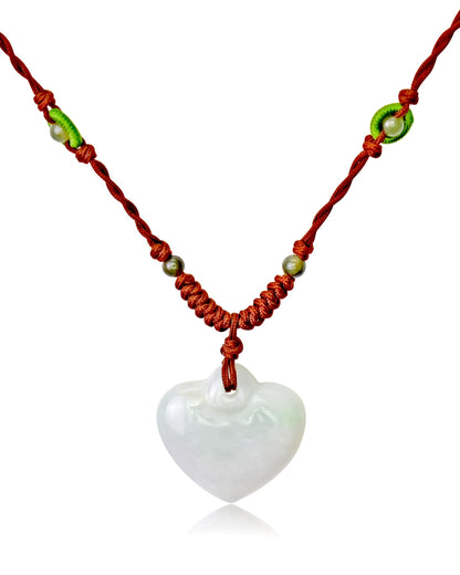 Heart Jade Necklace for Friends Simple Heart Necklace for Birthday Gift 