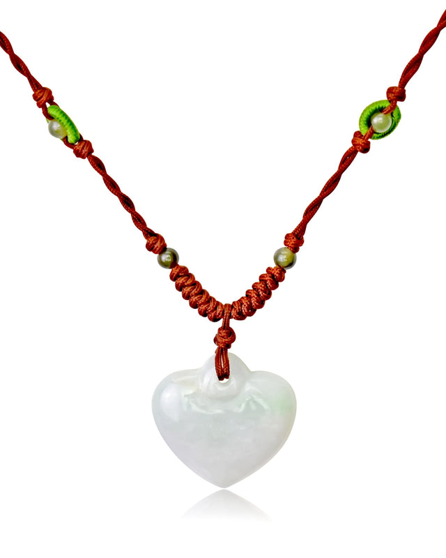 Heart Jade Necklace for Friends Simple Heart Necklace for Birthday Gift 