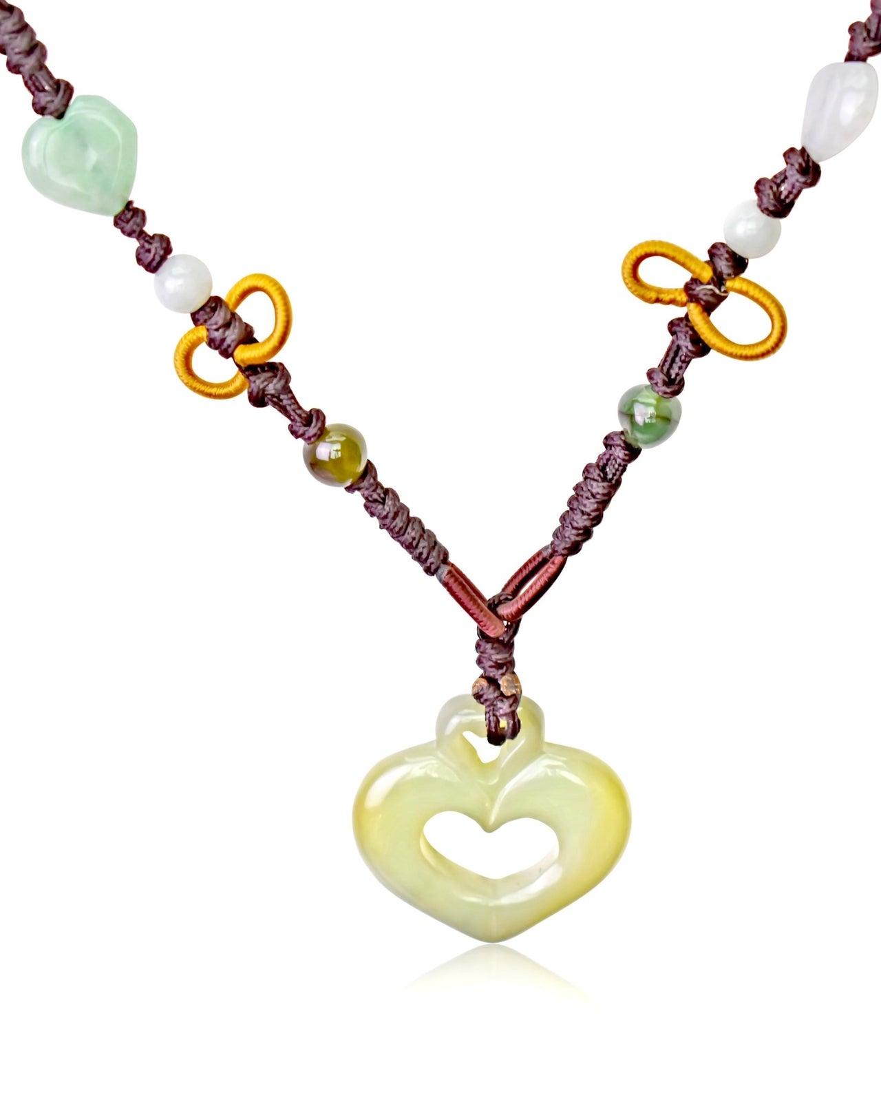 Heart Jade Pendant for Women Open Heart Necklace a Beautiful Gift for Valentine’s Day 