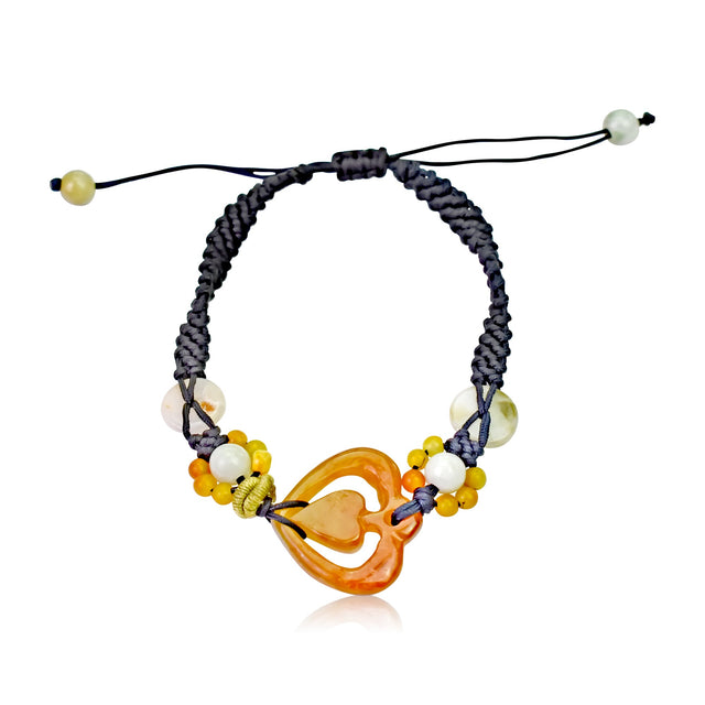 Heart bracelet a carved jade bracelet for women a timeless Mother's Day treasure


