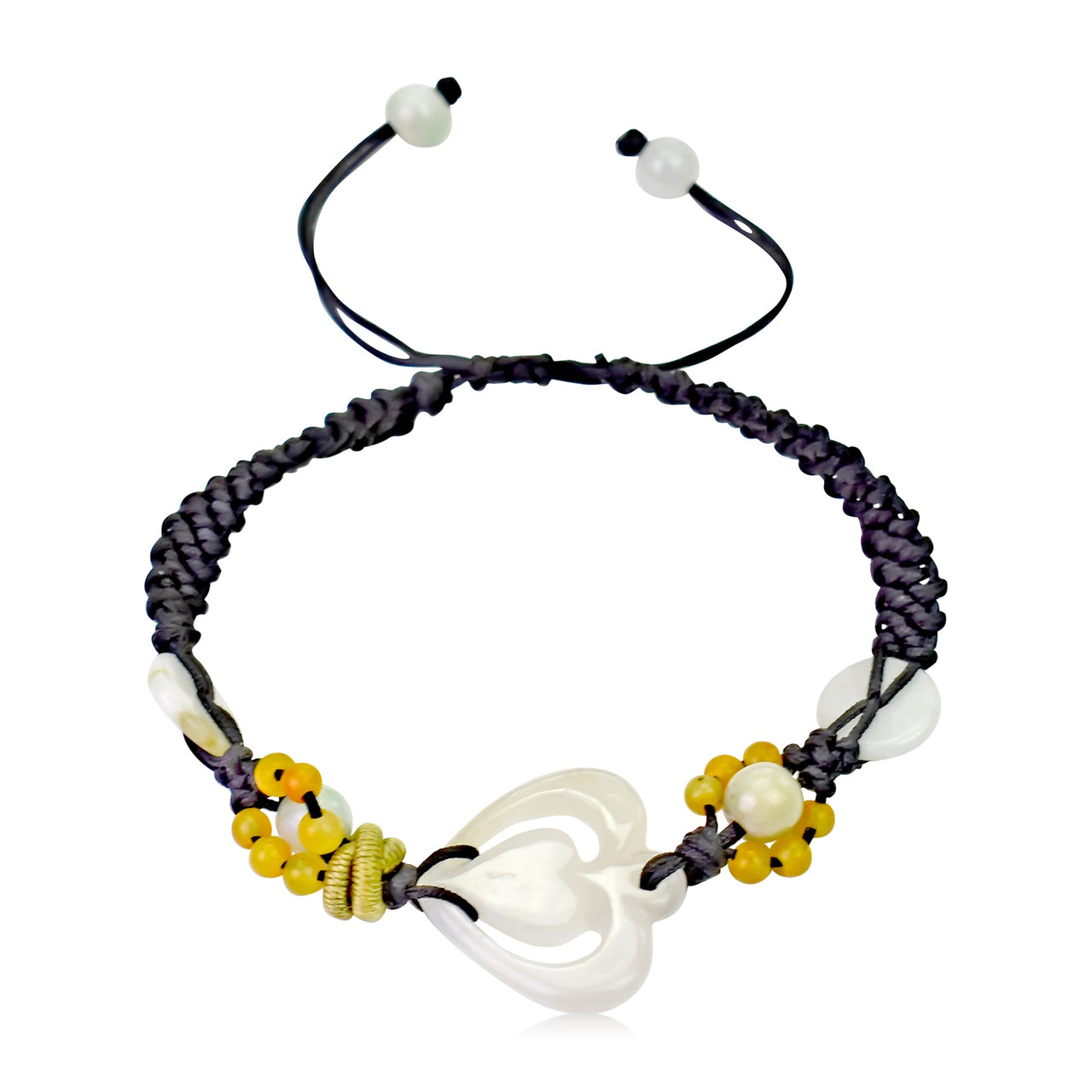 Heart charm bracelet a valentine day bracelet for women a romantic jade gift she'll treasure