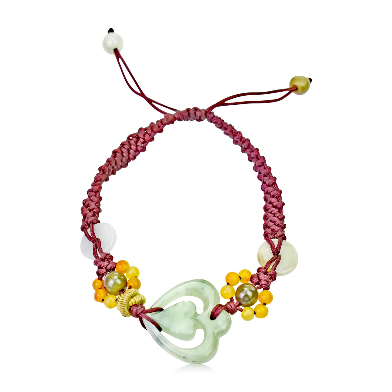 Heart charm bracelet valentine day bracelet for women jade beauty meets heartfelt design

