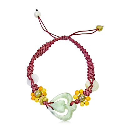Heart charm bracelet valentine day bracelet for women jade beauty meets heartfelt design

