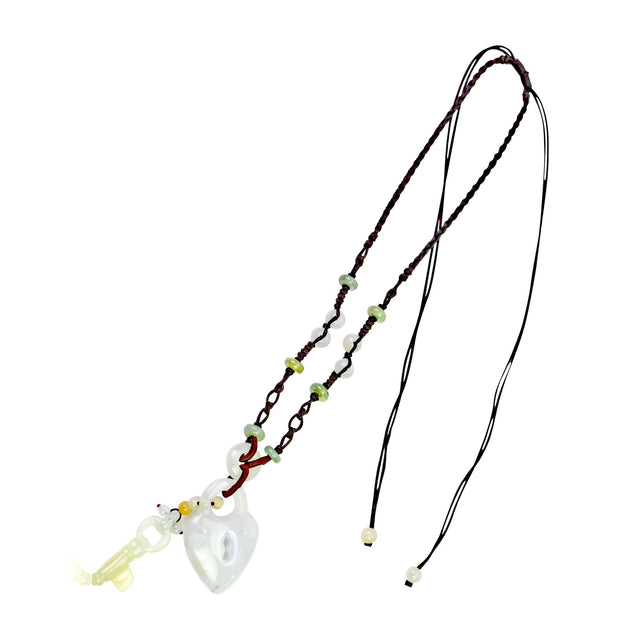 Heart lock necklace with key a meaningful jade gift for birthdays
