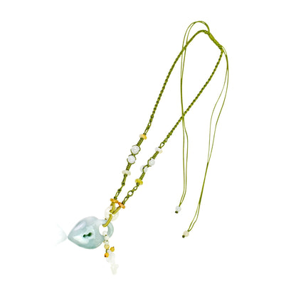 Heart locket with key a romantic jade necklace perfect for Valentine’s Day gift