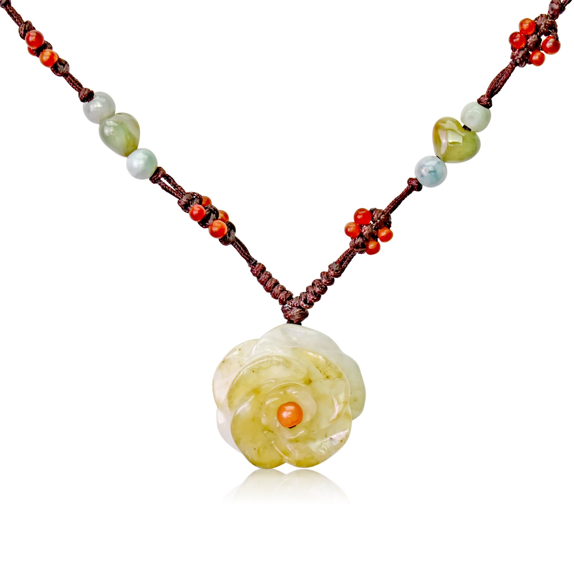 Heart with Rose necklace for women who love floral elegance
