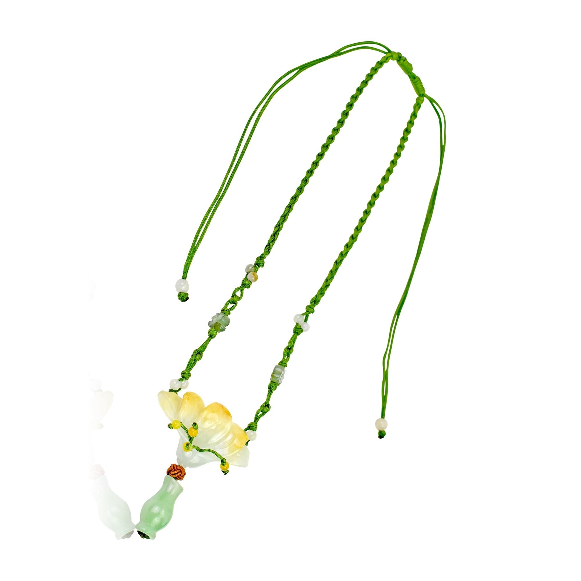 Holiday Gift for Friends a Handmade Jade Necklace with Peacock Flower for Women