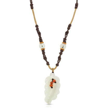 Home made sweet pea necklace with jade an elegant gift for women bringing good luck, protection, and joy