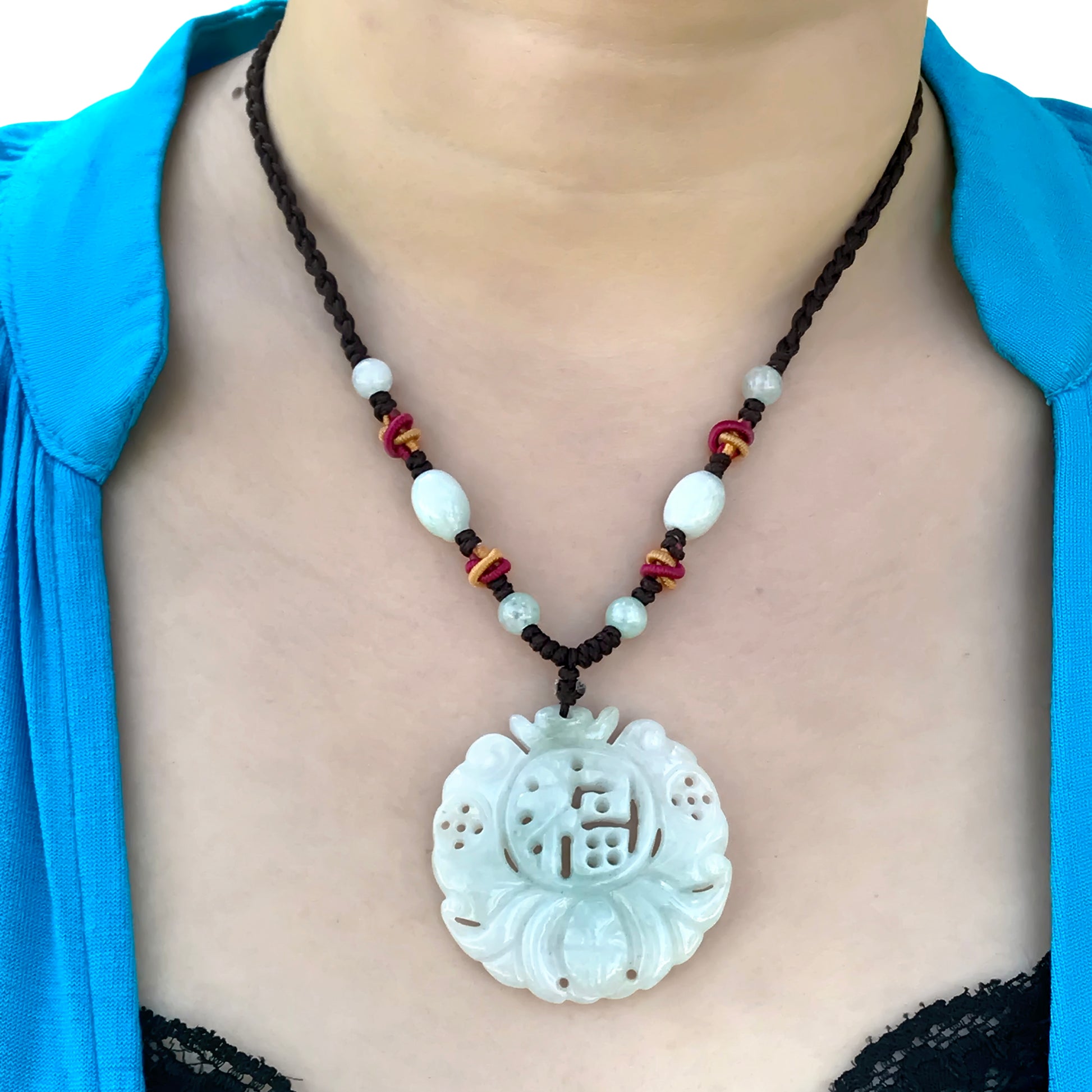 Mystical Bat Luck Handmade Jade Necklace Pendant