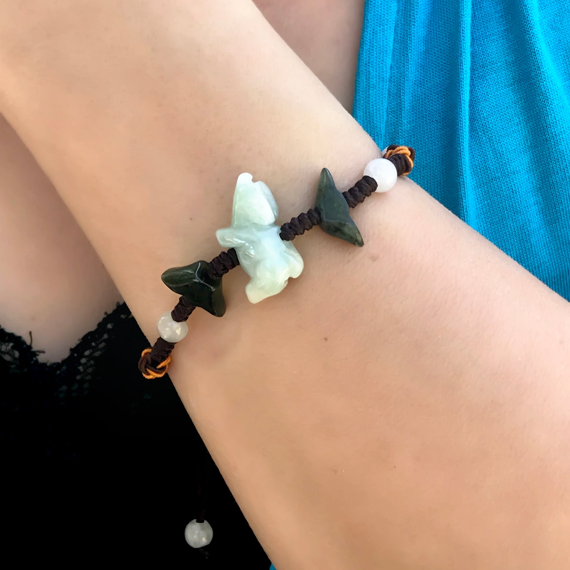 A Unique Gift: Ox Chinese Zodiac Handmade Jade Bracelet made with Green Cord