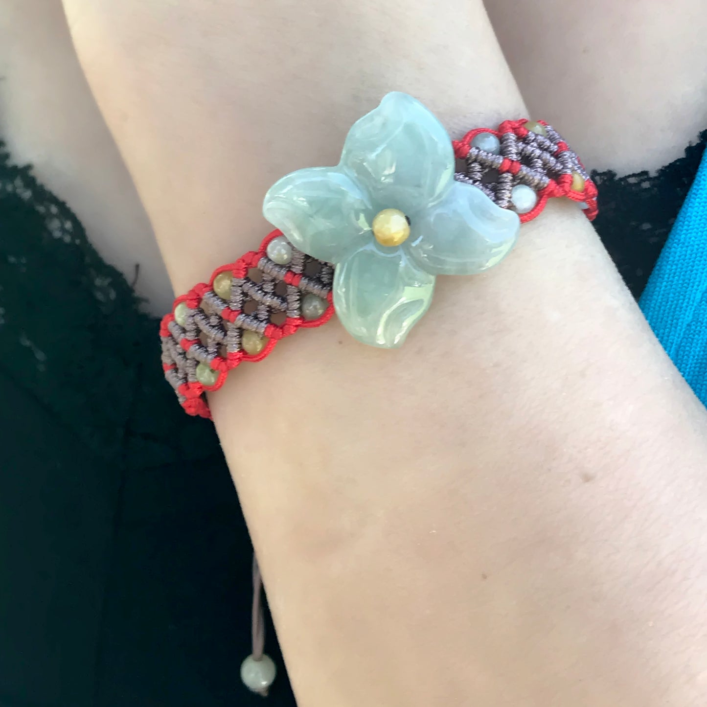 Look Gorgeous with the Peruvian Lily Flower Bracelet made with Red Cord