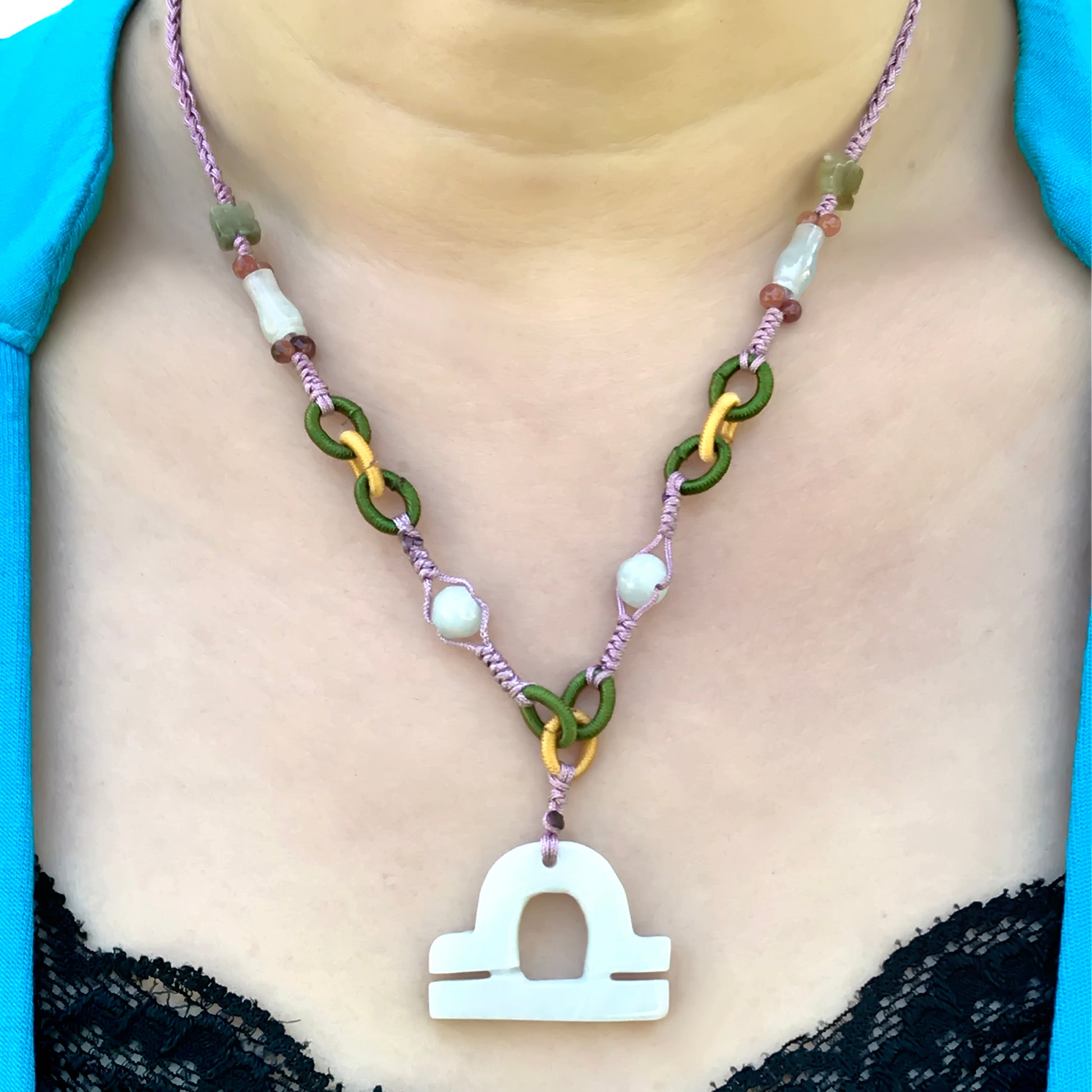 Get the Perfect Get the Perfect Gift for the Libra in Your Life with Jade Necklace made with Lavender Cord